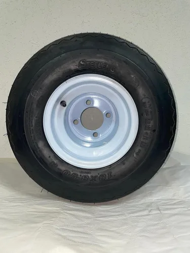 Vista 2 de Juego de 4 ruedas OEM para carrito de golf de 18x8.5-8 y neumáticos de acero blanco