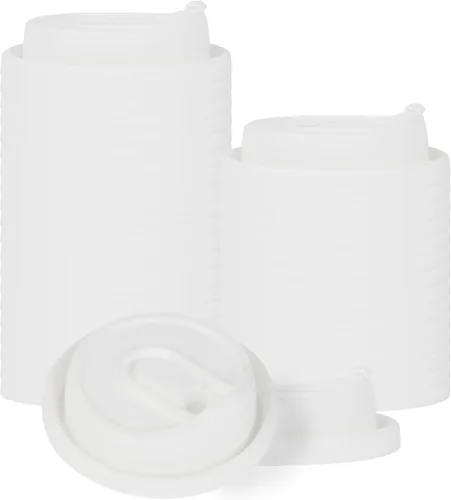 Vista 13 de Restaurantware Solo tapas: tapas Restpresso para tazas de café de papel de 8, 12, 16 y 20 onzas, 25 tapas de papel desechables con tapón Negro