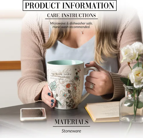 Vista 2 de Taza con texto en inglés «Mark My Words Happy Birthday», 4-3/4 pulgadas, capacidad de 20 onzas
