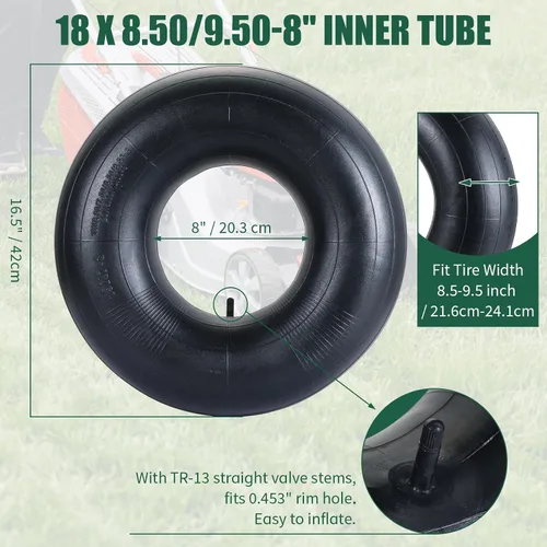 Vista 2 de 2 tubos interiores de 18 x 8.50/9.50-8 con vástago de válvula TR-13