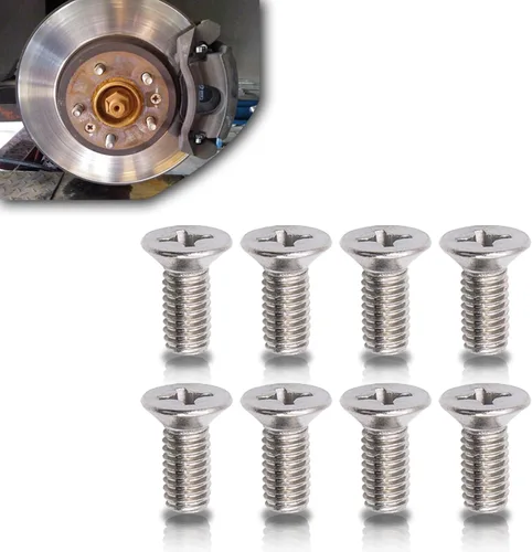 Vista 5 de 4 tornillos rotores de disco de frenado, juego de tornillos de freno de acero inoxidable delantero y trasero, adecuado para modelos Honda, Hyundai