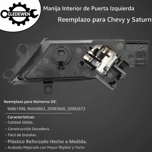 Vista 3 de Manija de puerta interior, se adapta a Chevy Captiva Sport 08-10 Saturn Vue