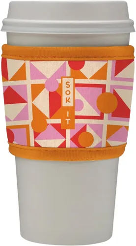Vista 57 de Sok It HotSok Coffee & Tea - Funda de neopreno con aislamiento reutilizable (floral abstracto)