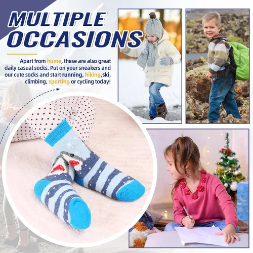 Vista 60 de Eocom 6 pares de calcetines de invierno cálidos de lana para niños y niñas