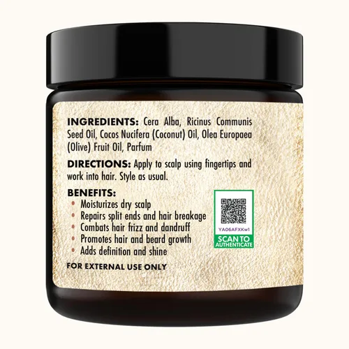 Vista 9 de Sunny Isle Pomada de bálsamo para cabello y barba de aceite de ricino negro