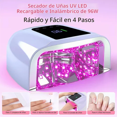 Vista 7 de ANGNYA - Luces U V para uñas, lámpara LED de uñas para esmalte de gel, secadora de uñas