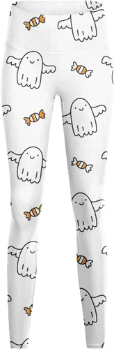 Vista 2 de Leggings de Halloween para mujer, talla grande, pantalones de yoga suaves con estampado gráfico, mallas elásticas para entrenamiento, disfraces