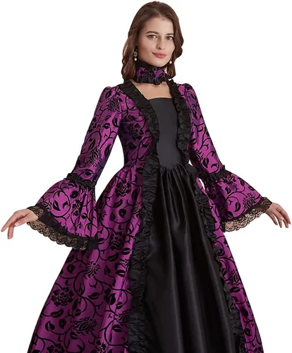 Vista 4 de Abaowedding Vestido victoriano rococó para mujer, disfraz de doncella de inspiración