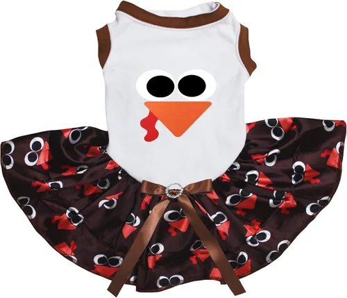 Vista 3 de Petitebella Vestido de cachorro con cara de pavo (marrón/pavo bebé, talla XS)