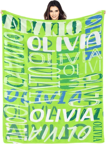 Vista 11 de Mantas personalizadas con nombre para bebé, niño, niña, mantas súper suaves con nombre para niños y adultos, manta con nombre para cumpleaños