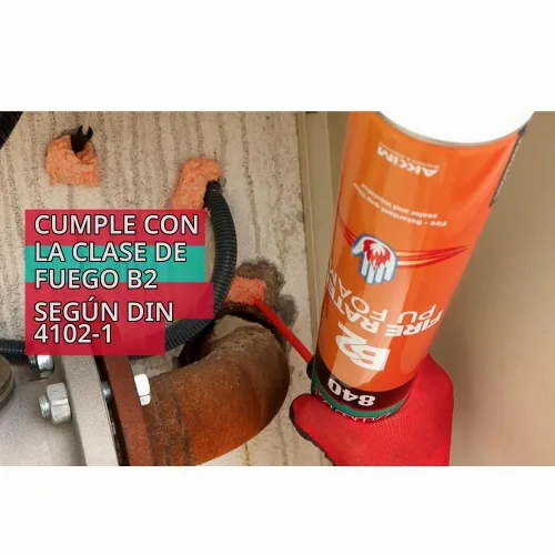 Vista 3 de Akfix 840P Espuma de Poliuretano Expansiva Ignirresistente en Aerosol (1x25.3 Oz.) - Espuma de Sellado Naranja para Ventanas y Puertas, Pinturizable
