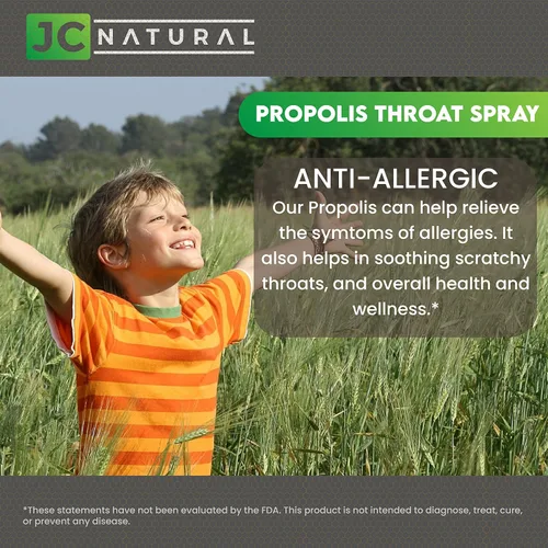 Vista 4 de JC Natural x CGM Labs - Spray de propóleo para la garganta, soluble en agua, sin alcohol. Apoyo inmunológico natural. Combate organismos nocivos