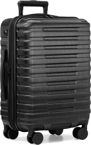 Vista 17 de U.S. Traveler Boren - Maleta de viaje extensible rígida con 8 ruedas giratorias, color negro, juego de 2 piezas