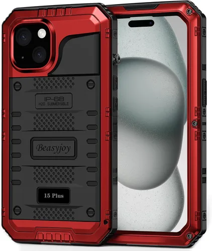 Vista 14 de Beasyjoy Funda de Metal para iPhone SE 2022/2020/8/7, Funda Impermeable Resistente con Protector de Pantalla, Protección de Cuerpo Completo Grado