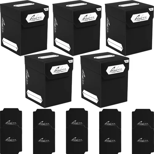 Vista 11 de Deck Blocks 100+, juego de 5 cajas MTG con divisores Set of 5 deck boxes in white, black, blue, red and green, each with 100+ cards and 2