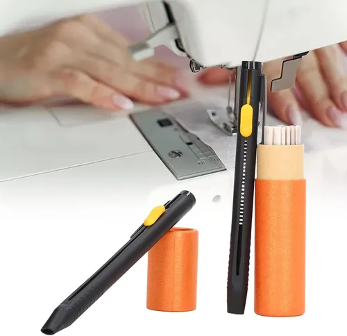 Vista 2 de 2 bolígrafos de tiza a medida con 20 bolígrafos de repuesto, rotulador de tiza de tela de costura, borrable, natural que se desvanece, accesorios