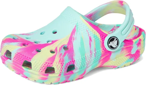 Vista 2 de Crocs - Zuecos clásicos para niños, diseño de teñido anudado jaspeado