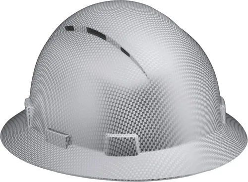 Vista 9 de Casco de construcción OSHA de ala completa con diseño de tatuaje/calavera, acabado mate, con suspensión de 6 puntos