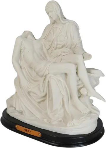 Vista 3 de Ebros Gift Museo Vaticano Miguel Ángel Capilla Sixtina Reproducción de La Pieta Figura decorativa de 10.5 pulgadas de alto Madre María Lamentación