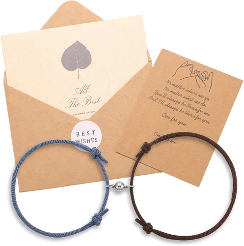 Vista 5 de MHnicesoul Juego de pulseras magnéticas de atracción mutua para parejas, regalos para hombres y mujeres, para novio y novia, voto de amor eterno