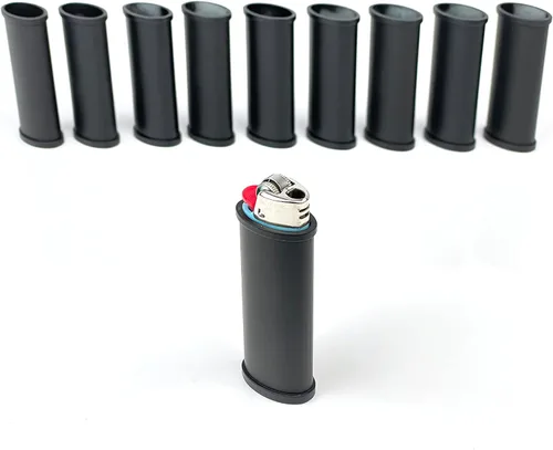 Vista 11 de DIYLuxury - Funda para encendedor de metal cromado negro, compatible con BIC Standard J6 Lighter EZ Reach Lighter, resistente, reutilizable, paquete