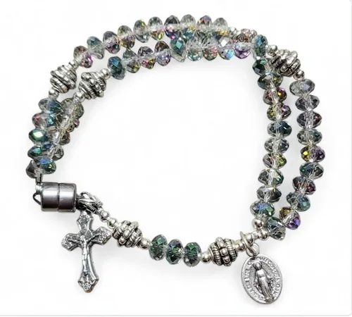 Vista 2 de Pulsera Rosario Sahara Verde con Cristal