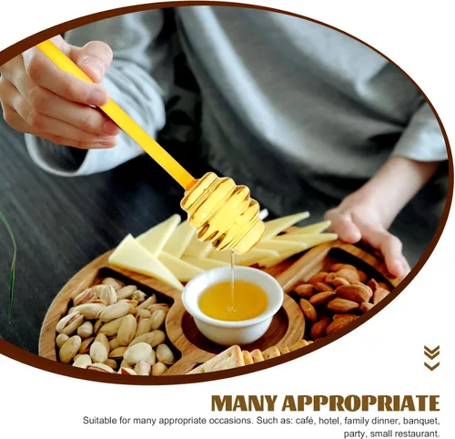 Vista 7 de Kichvoe Honey Dipper - Agitador de vidrio transparente de 5.35 pulgadas para jarabe de mermelada, té, leche, azúcar, frutas, herramienta