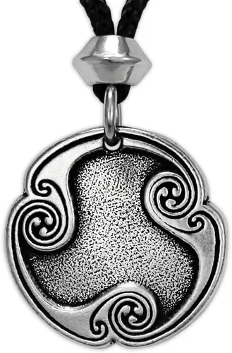 Vista 3 de Collar con colgante de runa de transformación Hagall Haglaz Hagalaz de peltre nórdico