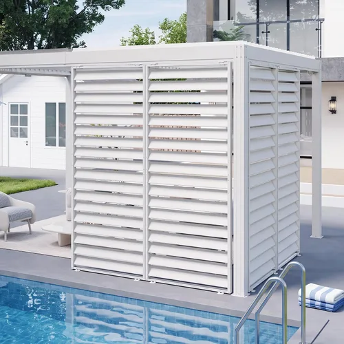 Vista 38 de Domi Pergola Screen All Aluminum, sombra de privacidad, 1 paquete, marrón