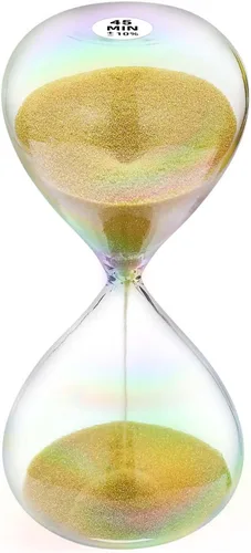 Vista 20 de Reloj de arena con temporizador de arena de 1 minuto con arena de color marrón, reloj de arena grande de 1 minuto, reloj de arena de 1 minuto