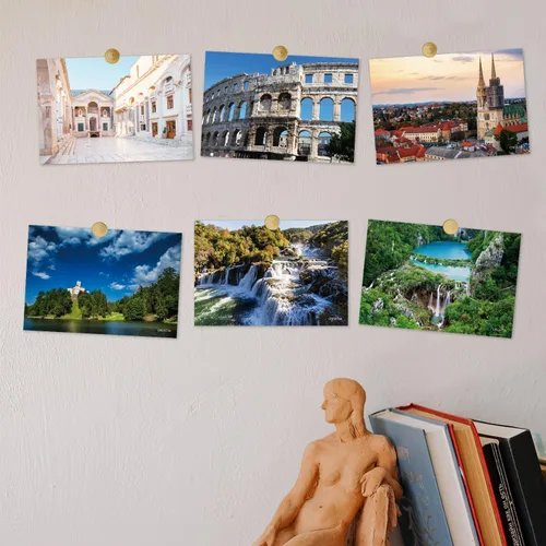 Vista 6 de Paquete de 20 postales de paisaje vintage de Croacia, tarjetas postales de todo el mundo, tarjetas de felicitación para viajes del mundo