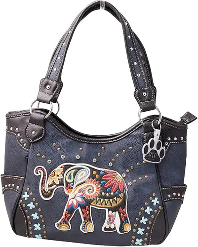Vista 2 de HW Collection - Juego de bolso y cartera con diseño de elefante, color occidental