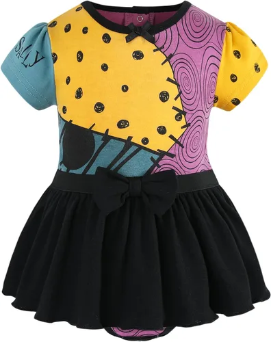 Vista 2 de Disney Nightmare Before Christmas Sally - Conjunto de vestido y gorra para recién nacido y bebé, multicolor