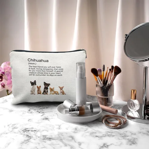 Vista 2 de Perro rana Tortuga Caballo Pingüino bolsa de maquillaje Bolsa de maquillaje, Chihuahua