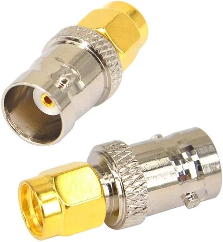 Vista 2 de BNC hembra a SMA macho RF adaptador coaxial BNC a conector de antena SMA coaxial Jack paquete de 2