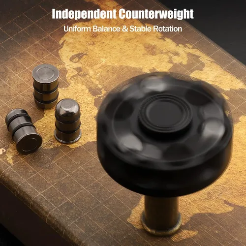 Vista 6 de Juguete Fidget Spinner para Adultos y Niños, Spinner de Mano y Dedo de Aleación Negra Genial, Alivio del Estrés Anti Ansiedad Fidget Cube Fidget