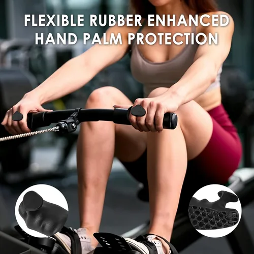 Vista 5 de Agarres de entrenamiento antideslizantes, 4 protectores ergonómicos de manos para hombres y mujeres, portátiles y transpirables, guantes