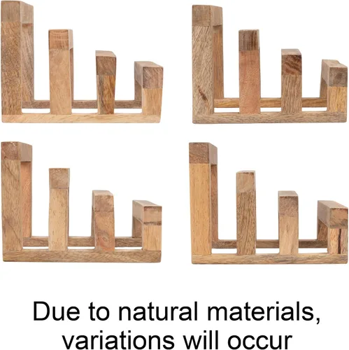 Vista 9 de Creative Co-Op - Soporte para tabla de cortar de madera de mango de 6 pulgadas con 3 secciones para cocina, natural