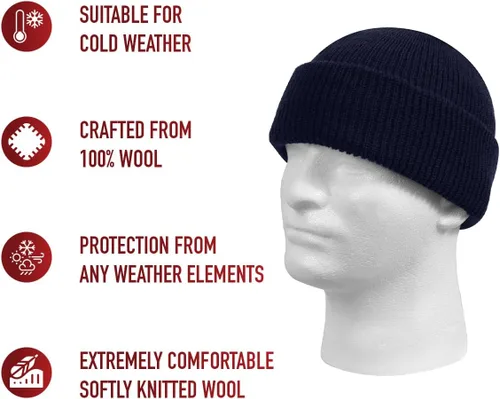 Vista 11 de Rothco Gorra de reloj de lana fabricada en Estados Unidos, protección para todo tipo de clima y gorro de estilo clásico