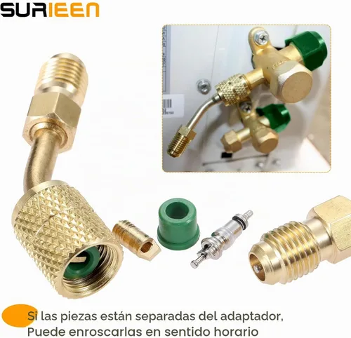 Vista 3 de Adaptador R410A, adaptador mini split 5/16 ''SAE hembra a 1/4 ''SAE