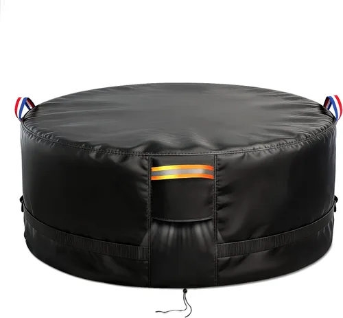 Vista 25 de Cubierta rectangular para fogata, impermeable, para mesa de fuego de gas propano al aire libre, 28 pulgadas de largo x 28 pulgadas de ancho x 24