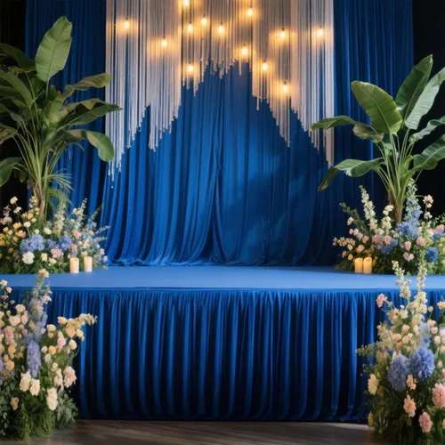 Vista 20 de Efavormart - Cubierta de escenario plegable de poliéster para plataforma de boda, color negro, 16 pulgadas x 10 pies