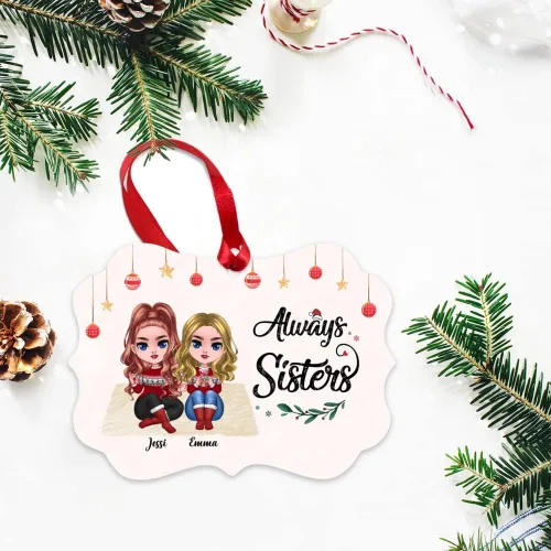 Vista 3 de Gossby Adorno de Navidad personalizado para mujeres, regalo de amistad de Navidad personalizado para mujeres con nombre, regalo de Navidad