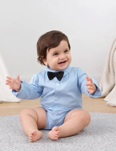 Vista 3 de A&J DESIGN Body de manga larga para bebé y niño, para boda, formal, para caballero