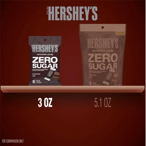 Vista 4 de HERSHEY'S Bolsas de caramelo de chocolate sin azúcar, 3 oz (12 unidades)