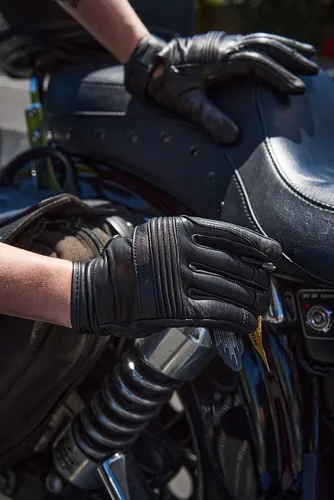 Vista 8 de Milwaukee Leather MG7536 - Guantes de mano de piel para hombre, color negro, con nudillos flexibles