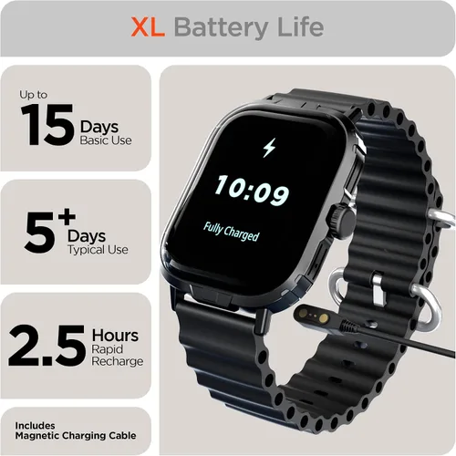 Vista 9 de HyperGear FIT X2 Smartwatch + monitor de actividad física con pantalla LCD IPS grande de 2 pulgadas, frecuencia cardíaca, oxígeno en sangre, calidad