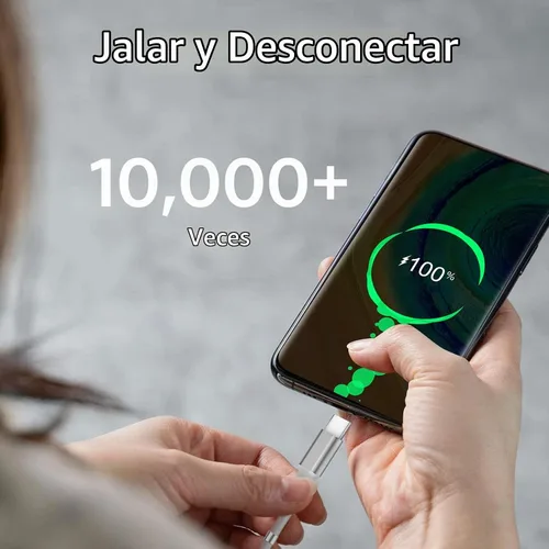 Vista 6 de Cable de carga magnético, (3 pies) de carga súper organizada de absorción magnética Nano cable de datos para Galaxy S21/S20 Ultra S10 S10E S9 Note