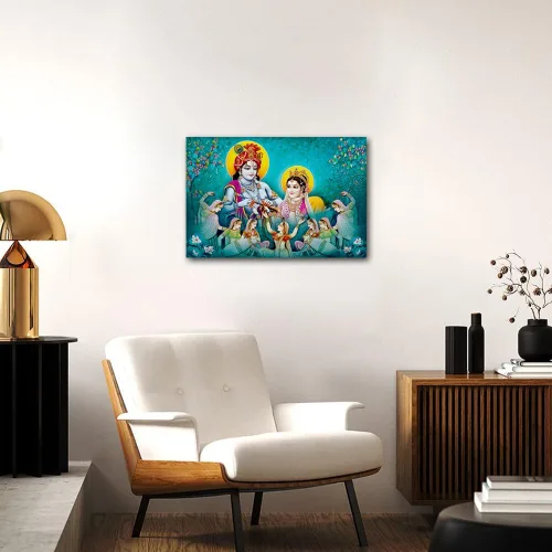 Vista 4 de Lienzo decorativo de pared para sala de estar, cuadros de dios hindúes, obras de arte modernas, decoración giclée, pósteres e impresiones de madera