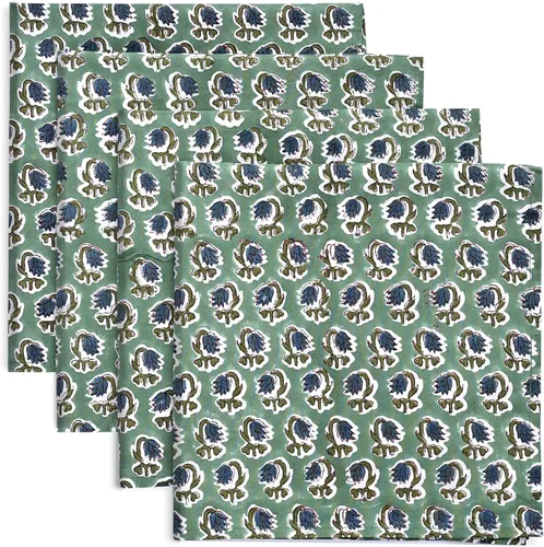 Vista 14 de Ridhi - Servilletas de 100 % algodón con estampado de espárragos verdes de 18 x 18 pulgadas (juego de 4) servilletas de cocina reutilizables